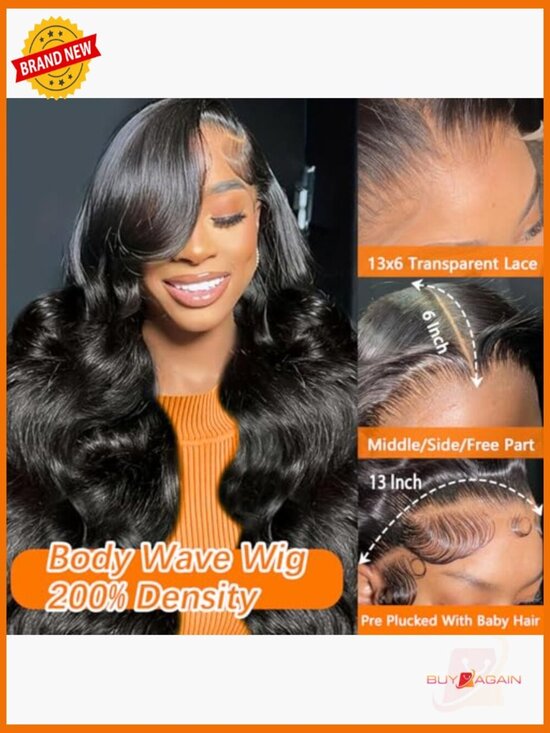 30 Inch Body Wave 200% Density 13x6 Lace Front Wig HD Lace Pre Plucked